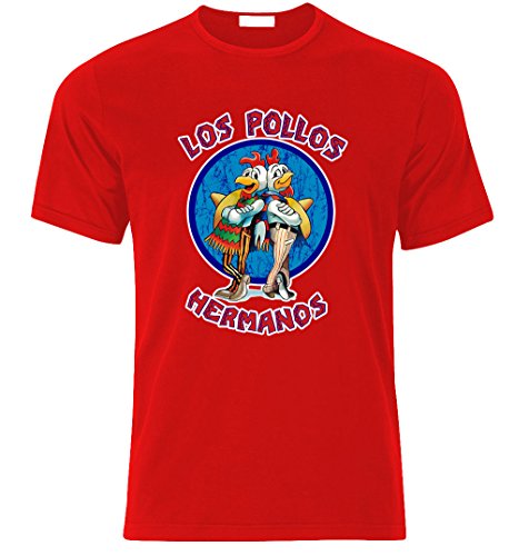 LOS POLLOS HERMANOS BREAKING BAD HEISENBERG T Shirt S/M/L/XL/XXL (M, ROT) LOS POLLOS HERMANOS BREAKING BAD HEISENBERG T Shirt S/M/L/XL/XXL (M, ROT)