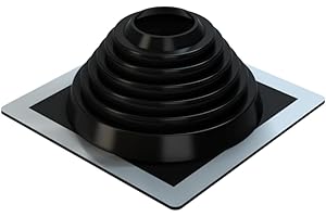KAUFDACH ALLES FÜR DEIN DACH EPDM Rohrmanschette, Dachdurchführung, Dachabdichtungsflansch (für Rohrdurchmesser Ø76-152mm)