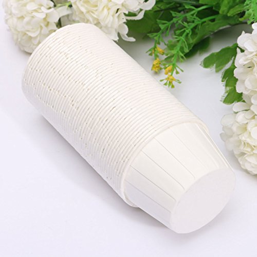 KING DO WAY 50 Stueck cupcake Papier Muffinfoermchen Backfoermchen Gebaeckfoermchen Wrapper cupcake Weiss 6.3 x 4.8 x 3.6cm - 2