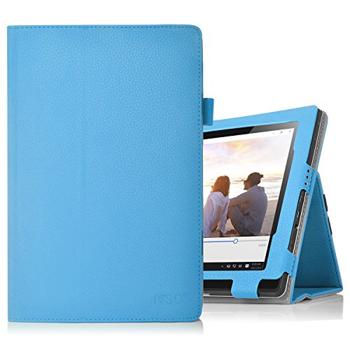 Lenovo Miix 310 hülle, IVSO hochwertiges PU Leder Etui hülle Tasche Case - mit Standfunktion,super 360° Anti-Wrestling, ist für Lenovo Miix 310 25,65 cm (10,1 Zoll HD) Tablet PC perfekt geeignet, Blau