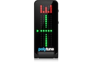 TC Electronic POLYTUNE CLIP NOIR Accordeur Clip-On | Modes polyphoniques, stroboscopiques et chromatiques | Affichage matriciel à LED 108 | Pour des performances d'accordage ultimes | Noir