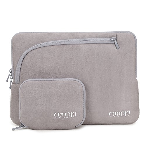 Coodio® Universal 15.6 Zoll Laptophülle + Zubehör Tasche für Apple Macbook Pro Retina 15 (Fit all 15.6 inch ultrabook laptop notebook) - Farbe Grau