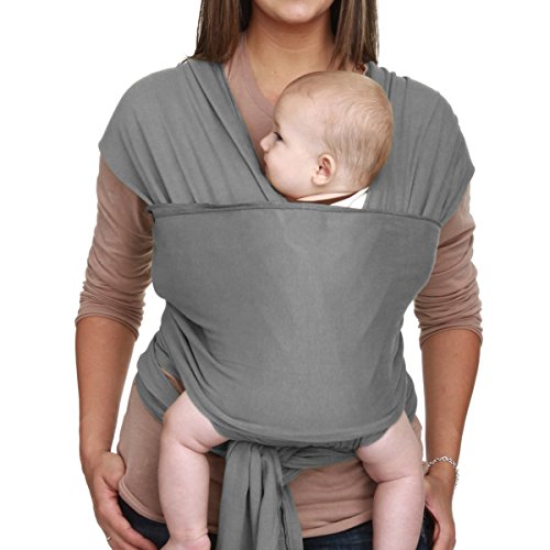 Ldex Soft Baby Slings | Compact and Comfortable Baby Wraps | Pure Cotton/Spandex | Nursing Cover | Suitable for Newborns To 35 Lbs | Nice Baby Shower Item | (Gray)