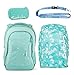 Produktbild satch by ergobag Schulrucksack Sleek 3er Set Schulrucksack, Schlamperbox & Regencape Mint mit Gratis Schlüsselband - Mint Confetti