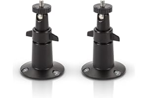 Wasserstein Lot de 2 Supports muraux réglables en métal pour Arlo Pro, Arlo Pro 2, Arlo Ultra et Autres modèles compatibles Noir