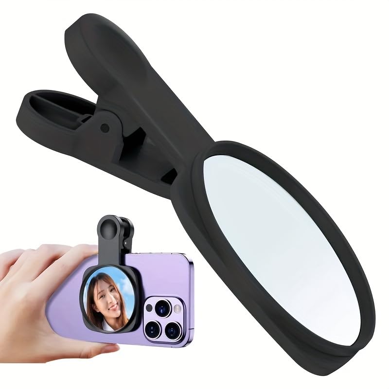 BWOGUE Vlog Selfie Mirror Camera/phone, Infinity Mirror Phone Rear View Mirror Selfie Mirror Smartphone Camera Mirror Reflection Clip Kit, Phone Rear Camera Selfie Reflector for Selfie, Live Broadcast