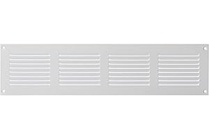 LIRAST 400 x 100 mm, metalowa, biała kratka wentylacyjna z ochroną przed owadami – kratka wentylacyjna – kratka wentylacyjna