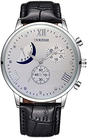 XWAN-Watch Blue Glass Mirror Table Student Watches Studded Belts For Men,D