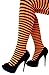 Produktbild PartyXplosion Damen Mädchen Kinder Strumpfhose Gestreift Bunt Orange Grün Pink Grün Gelb Schwarz Karneval (Orange)