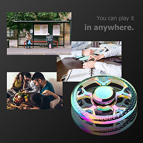 yocktec zappeln Spinner Tri zappeln Spinner mit High Speed Kugellager Stress Reducer Kombination Spielzeug für hinzufügen, ADHD, Angst, Kinder und Erwachsene Geschenk. Circle-Multicolor - 6