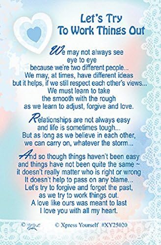 Xpress Yourself Inspirational Keepsake Card 3.25" x 2" - Let's Try To Work Things Out XY25020