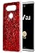 Produktbild LG V20/LG V20 Dual H990DS/H990N with dual-SIM Hülle Glitzer [Rot] ISENPENK Durchsichtig LG V20/LG V20 Dual H990DS/H990N with dual-SIM Hülle Silikon Transparent,Ultra Slim TPU Liquid Glitter Glänzend Bling Fließen Flüssig Flüssigkeit,Schutzhülle Muster Handy Hülle Tasche