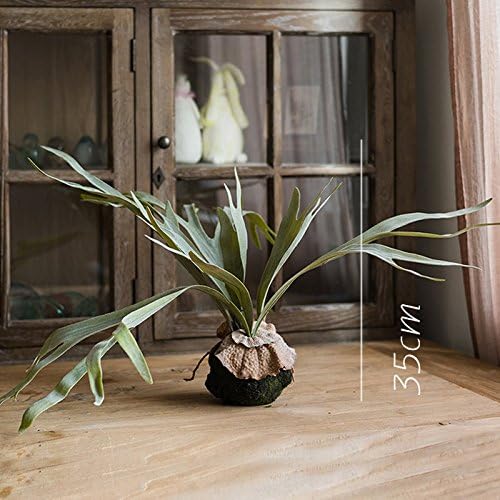 ZHUDJ Large Antlers Fern Grass Artificial Flower Decoration Tropical Plants Green-Shik Wall Suspended Landscaping Displayed, The Antlers Fern Moss Ball