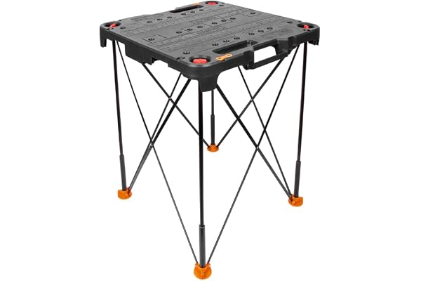 WORX WX066 Sidekick arbetsbord – fällbart skrivbord i svart – för skärning och fixering av olika material – kan anslutas till andra Sidekick bord
