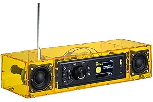 AOVOTO ALK103 Kit Radio FM/DAB FAI DA TE (FAI DA TE) con Guscio in Acrilico, Set DAB+/FM Fai da Te con Modalità Sveglia e Display TFT e Altoparlante Stereo (giallo)