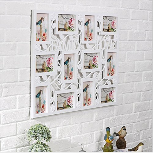 Ddj Frames großes Puzzle Stil 12 4 x 6 Wand aufhängen Collage Bilderrahmen, passt Standard 10,2 x 15,2 cm Fotos, 12 Öffnung, perfekter Bilderrahmen für Familie Bilder. Collage und mehrere Öffnung Frames - 2
