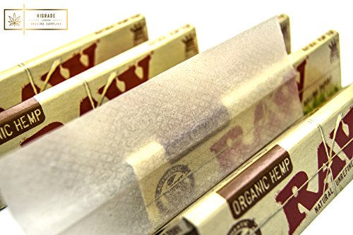 [5 Packs] RAW Organic King Size Rolling Papers mit [4 Broschüren] von Raw Rolling Tips - 5