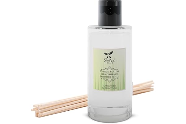 Shrida Plastic Citrus Zenith Reed Diffuser Refill -120 ML, Refreshing Aroma for Office, Home, and Stress Relief Toxin-Free Room Freshener Long-Lasting Scent up to 45 Days