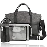Geräumige Wickeltasche inklusive Wickelunterlage für unterwegs, neuen Universal Befestigungshaken für den Kinderwagen, Isoliertasche für das Fläschchen und weiterer Extras von Herzmutter - 2