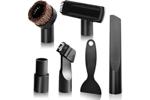 BUZIFU 6 Piezas Accesorios Aspiradora Universal Boquilla Aspiradora Tapiceria Cepillo Aspiradora Universal Compatible con Aspiradora Kärcher, Miele, Siemens, AEG, Bosch, Panasonic, Philips- Ø 32/35 mm