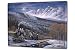 Produktbild Blechschild XXL Retro Bahn Schnee Eisenbahn Berge