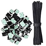 bases adhesivas para sujecion de cables Paquete de valor: viene con 100 piezas en total, incluye 50 clips de cable + 50 piezas de bridas, suficiente para satisfacer todas tus diferentes necesidades y organizar todos los cables y cables en buenas condiciones.
