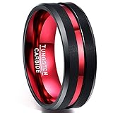 √ Flexible: Der Ring wird aus hochwertigem Wolframcarbid hergestellt, dabei ist dessen Härte und Kratzbeständigkeit ausgezeichnet, womit Ihre Angelegenheiten sowohl wie Hochzeit, Trauung, Verlobung als auch ein fashionabler Lifestyle bei Alltag immer außergewöhnlicher bleiben können.