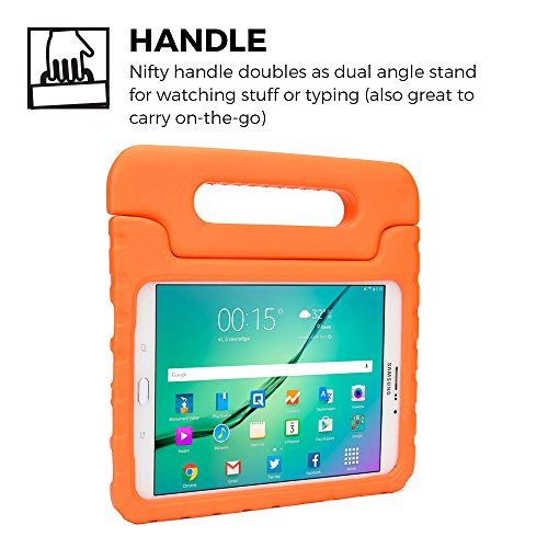 Samsung Galaxy Tab S2 8.0 hülle fur kinder, COOPER DYNAMO Beanspruchbare, strapazeirfähige, robuste, gepolsterte Hartschalenhülle mit integriertem Griff, Standfunktion & durchsichtigem Displaysschutz (Orange) - 5