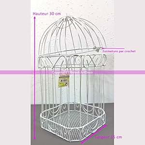 Hobi Urne De Mariage Cage à Oiseaux Volière En Métal Blanc