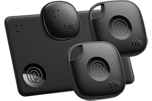 Tile by Life360 Essentials (2024) - Localizadores Bluetooth para Llaves, Carteras, mandos a Distancia y Mucho más; Encuentra Todos Tus Objetos con Facilidad. Paquete de 4 (Mate/Slim/Sticker)