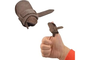ZSHJGJR 2pcs Tir à l'arc Bague de Pouce Traditionnel Protecteur de Doigt Cuir Anneau de Pouce Protège-Doigts pour Chasse et Tir À l'arc