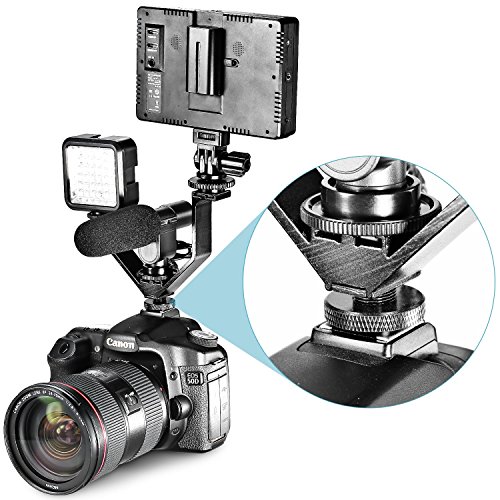 Neewer   en alliage d aluminium 12 7  cm 12 5  cm forme en V Triple 3  universel froid Chaussures Support pour Nikon Canon Sony Pentax DSLR appareil photo ou cam  scope Accessoire comme LED Vid  o Lumi  re  Micro    cran  Flash