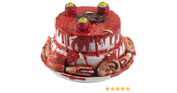 Fancy Me Halloween Gory Gourmet Bloody Horror Creepy Latex Zombie Cake With Moving Eyes Party Decoration Prop Amazon Co Uk Toys Games