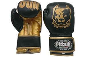 Pitbull Boxing Equipment Guanti Boxe GL 37 | 10 Once | 10 OZ |Nero | Guanti Kick Boxing 10 Once | Guanti Muay Thai 10 Once