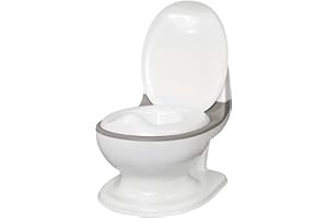 Nuby Dr. Talbot's - My Real Potty - Pot pour bébé avec bruit de chasse - Toilette enfant - Pot d’apprentissage de la propreté - Avec vrai son et piles incluses - Gris et Blanc - 18+ mois