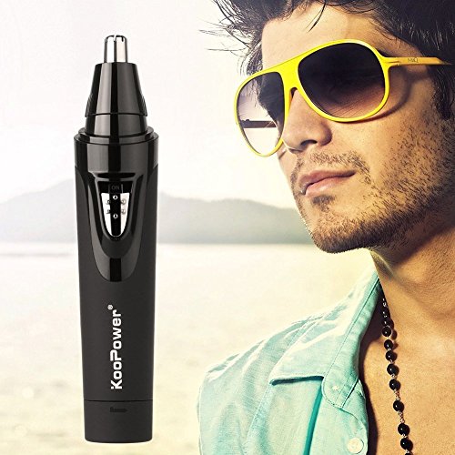 KooPower EB-1353 Nose Hair Trimmer [Wet/Dry] - Ear and Facial Clipper for Men and Women (Black)
