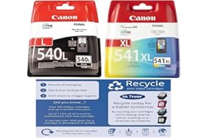 INK TRADER Canon PG-540 L & CL-541 XL Genuine Ink Cartridges For Pixma Printers & Freepost Recycling Pack - Packaging May Vary