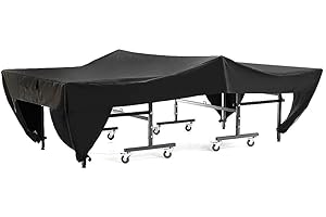 Longzhou Table Tennis Table Cover,Outdoor Courtyard Patio Waterproof Dust-proof Table Tennis Table Cover Black 280x153x73cm