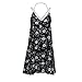 Produktbild LILICAT Frauen Minikleid Blumen gedruckt Bohemia Strandkleid Bandage Ärmellos V Neck Party Cocktail Damen Sommerkleid Klassische Unterkleid Neglige Unterrock mit Trägern (XL, Schwarz)