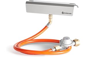 BURNHARD Gasflaschen Adapter für Gasgrill Jones, Gasflaschen Kit für 5, 8 und 11 kg Gasflaschen, inkl. 1,5 bar Druckminderer, einfach anbringen und lösen, leistungsstärker und länger Grillen