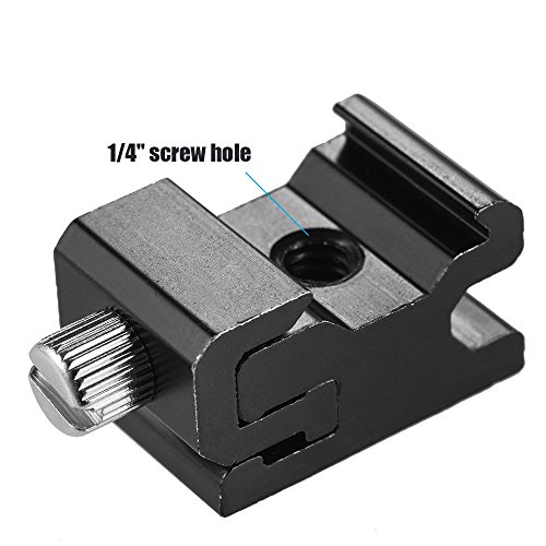 Andoer M  tal flash Speedlite Hot Shoe Mount Adapter de Largeur r  glable avec 1 4  trou    vis pour Canon Nikon Yongnuo Godox sur l appareil photo flash en alliage d aluminium
