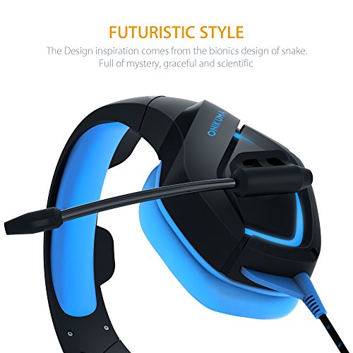 Gaming Headset para PC  MillSO PS4 Gaming Auriculares sobre la diadema para la oreja para Xbox One con micr  fono de cancelaci  n de ruido est  reo LED de luz 3 5 mm Audio Splitter Cable - Azul