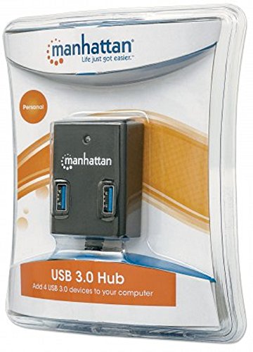 Manhattan USB 3.0 Hub ( 4 Ports Stromversorgung über USB ) 162296 schwarz - 4