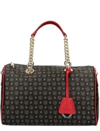 Pollini Heritage hand bag Tapiro Pvc calf leither black red