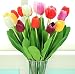 Produktbild 10 Stück Qualität PU Kunstblumen Artificial Tulip Tulpen Flower Blumen Real Touch Arrangement Home Hotel Zimmer Hochzeit Party Ereignis Weihnachten Decor Hauptdekor GuanweuShop (Bunt)