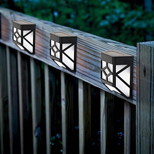 Solalite2 Pack Solar Fence Lights, Decorative LED Garden Lights Waterproof Solar Powered Outdoor Lamps for Patio, Fence, Yard, Garden, Garage, Stairway, Gate, Wall