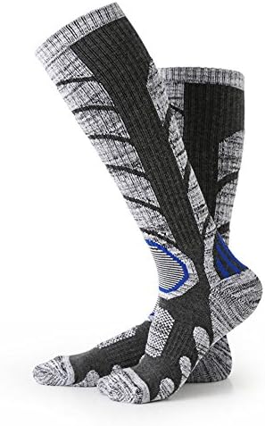 Men 's Ski Boot Socks, Nexlook Climbing Outdoor Snowboard, Cotton Stockings for Winter Sports ( L 6.5-8.5 ) EUR 39-43 Grey