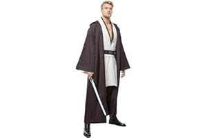 Cosplaysky Adult Outfit for Jedi Costume Halloween Robe Tunic Hooded Uniform