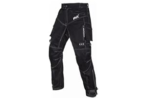 HWK Mens Black Textile WATERPROOF CE ARMOURED Motorbike Motorcycle Trousers/Pants (L)