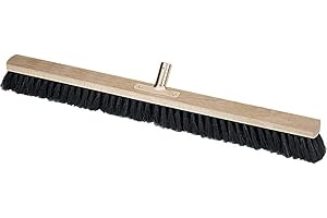 FORMAT Nölle Saalbesen (Besen / Zimmerbesen) mit Metallstielhalter - Qualitätsmischung, 100cm - 236903, Schwarz